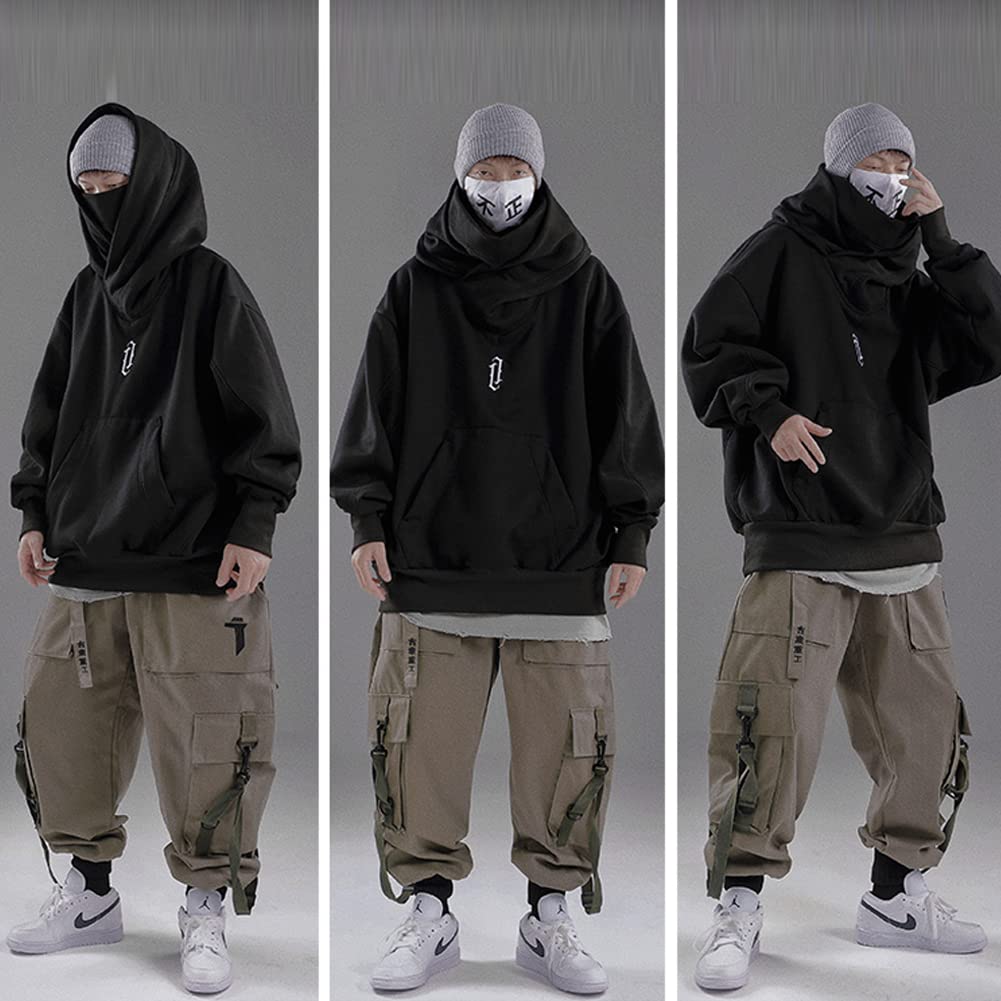 Ninja Double Neckline Cotton Hip Hop Hoodie – BUROEN